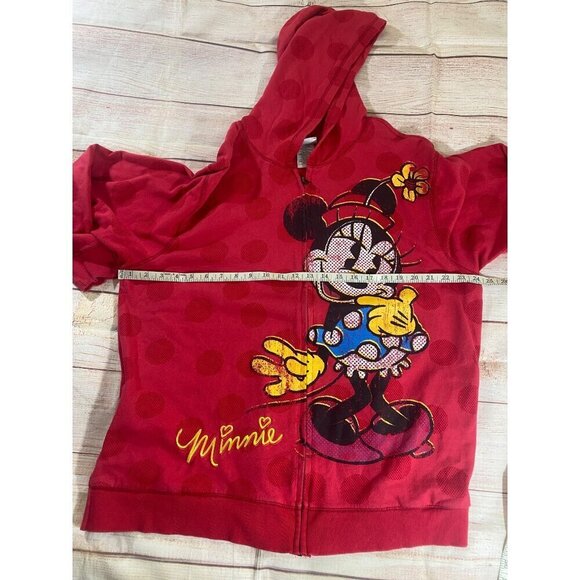 Disney Store Official Merch Red Minnie Mouse Fullo Zip Hooded Sweater - 2XL - Picture 9 of 12